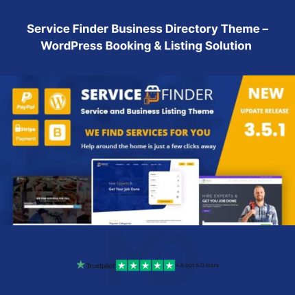 Service Finder Business Directory Theme – WordPress Booking & Listing Solution 6.0